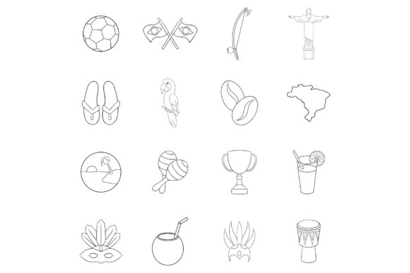 Download Brazil Travel Icon Set Outline - Travel icon set Collection