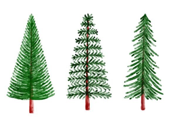 Download Christmas Watercolor Pine Tree - Premium Resources