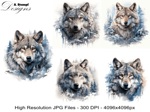 Download Wolf in Winter Illustration - Winter illustration Collection