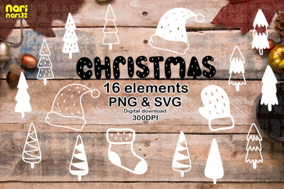 Download 16 Christmas Elements, PNG, SVG, Clipart - Premium Resources